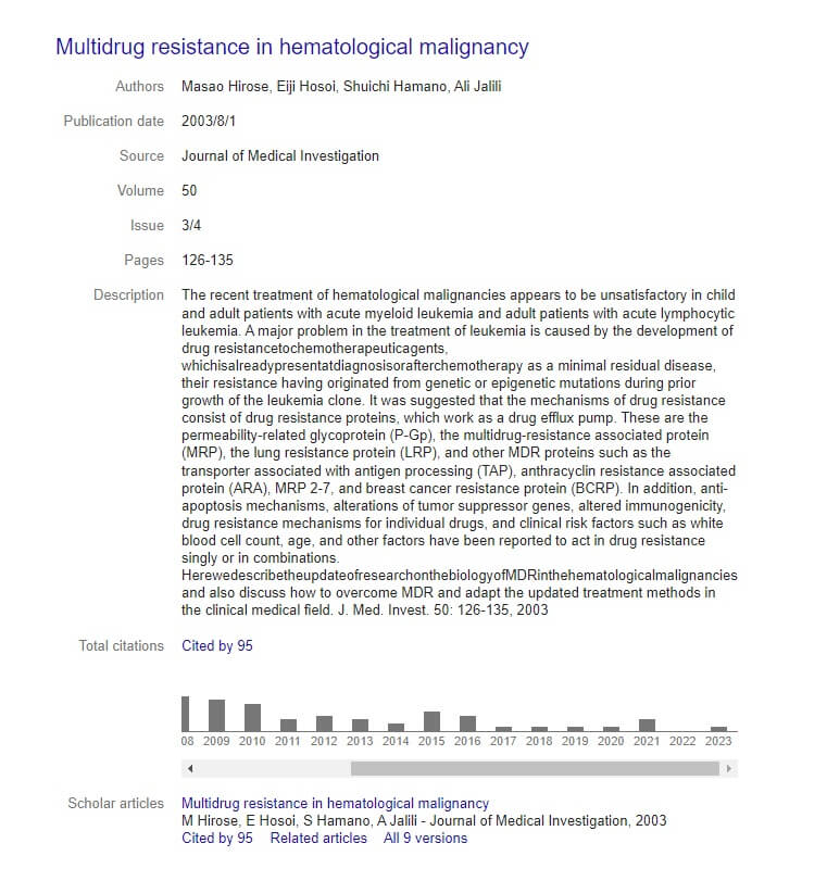Multidrug resistance in hematological malignancy