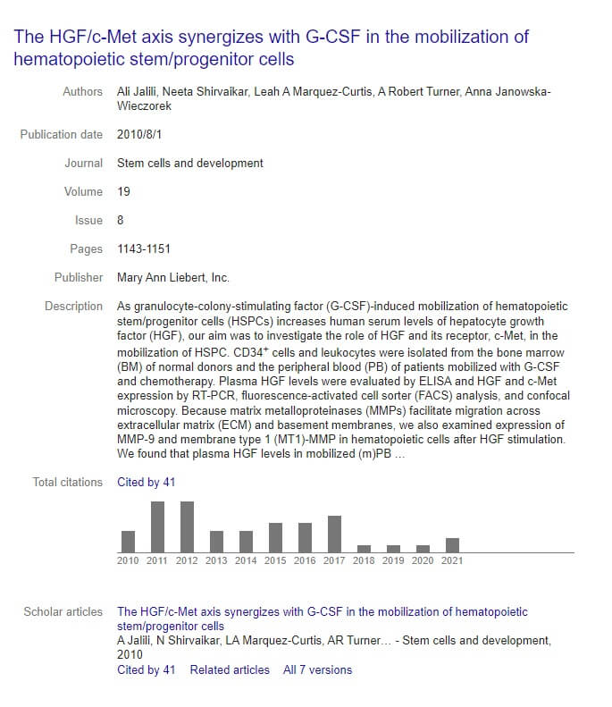The HGFc-Met axis synergizes with G-CSF in the mobilization of hematopoietic stemprogenitor cells